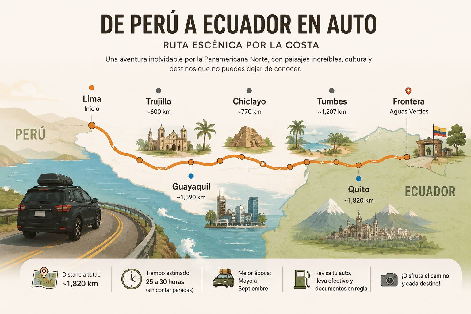 Ruta panorámica de Perú a Ecuador - Autoguía