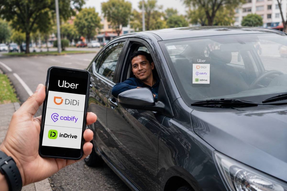 Taxi y apps de transporte urbano ,Imagen generada por IA / ChatGPT